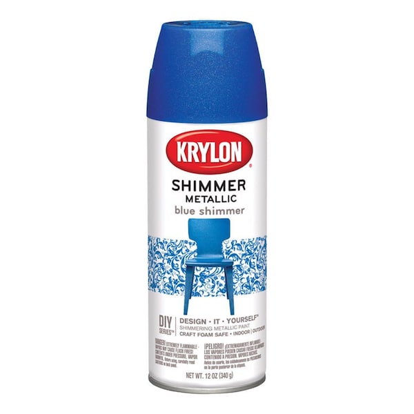 Krylon Spray Paint, Blue Shimmer, Metallic, 12 oz K03925000 - main